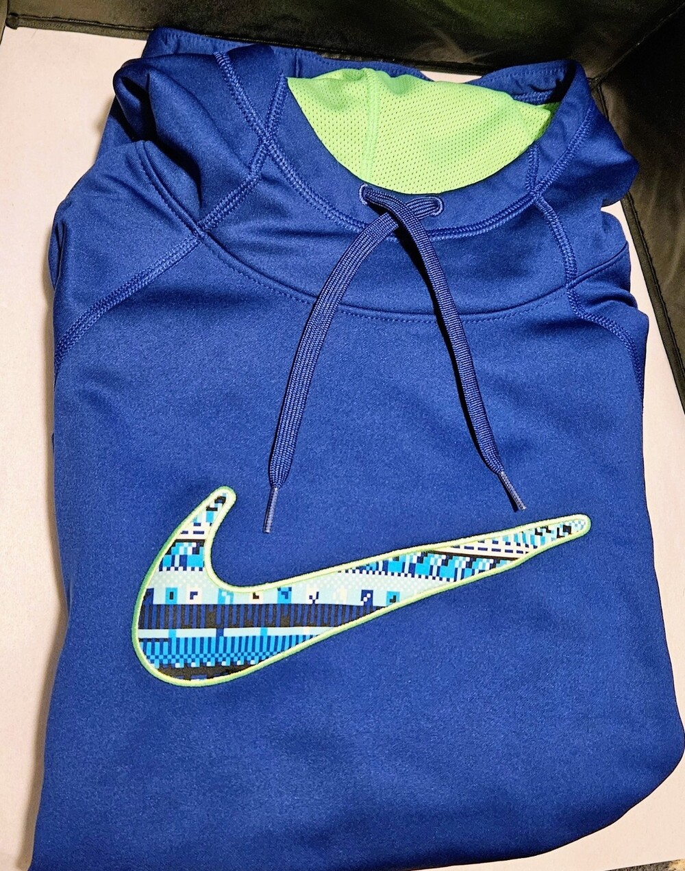 Nike Therma-FIT Women's Pullover Fleece Hoodie Blue/Green Size M